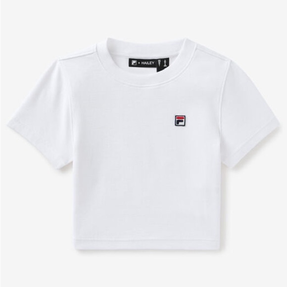 FILA Hailey Bieber White Crop Tee M - Picture 1 of 5